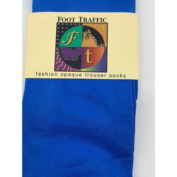 FOOT TRAFFIC Women's Royal Blue Fashion Opaque Trouser Socks SZ OS - Picture 5 of 6